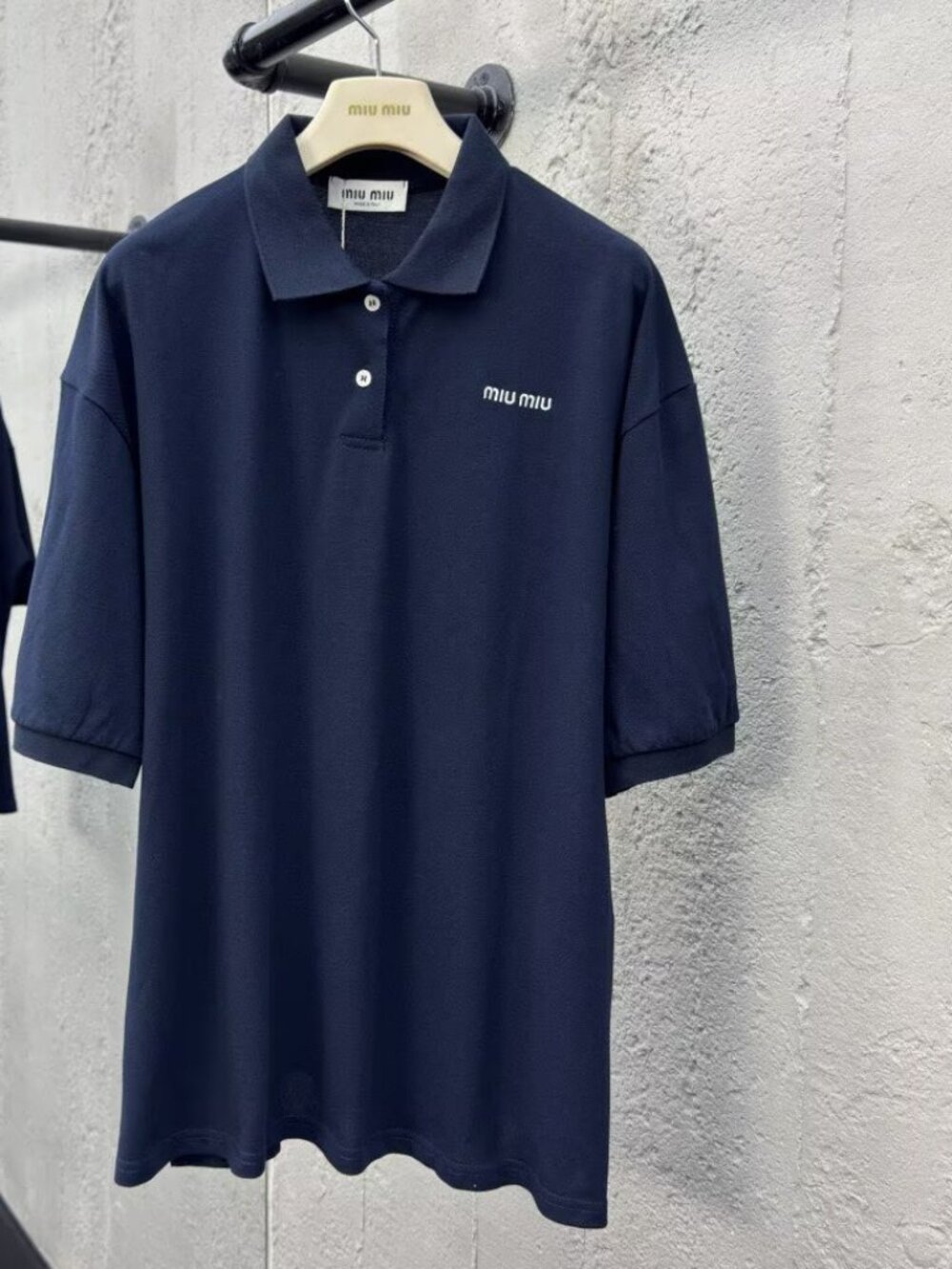 Miu Miu Deep Navy Logo Polo Shirt